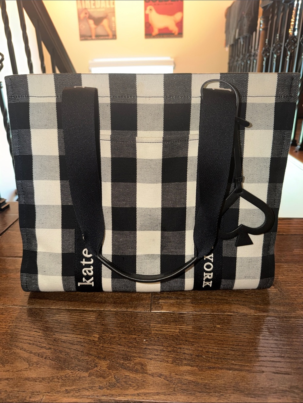 kate spade New York Black & White Gingham Tote